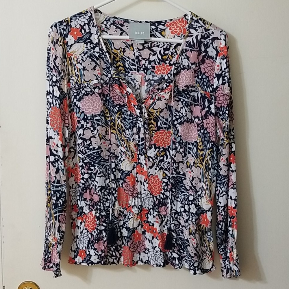 Mauve (Anthropology) ruffle blouse